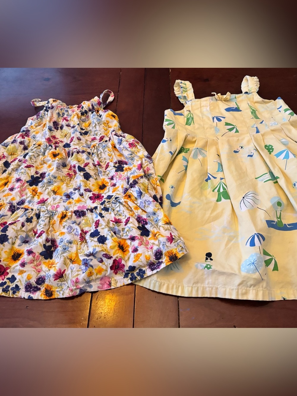 Girls' Yellow Floral Sundress - Cute Printed Summer Dress